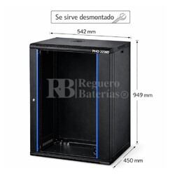 Armario Rack 20U 542x450 mm desmontado | Mural Phasak ECO PHO 2220-D